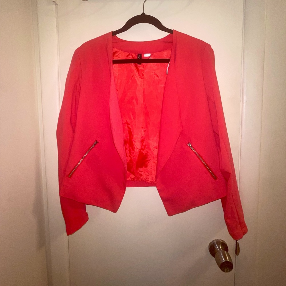 H&M Orange Crop Blazer